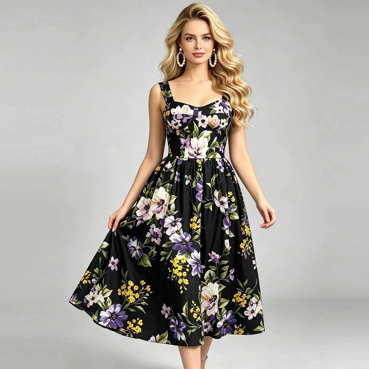 Women's Sleeveless Vacation Print Dress