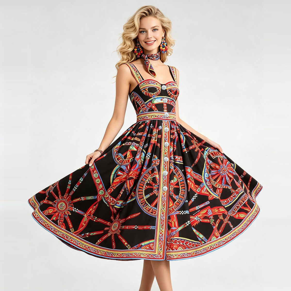 Women's Sleeveless Printed Summer Dress