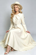 Women's Solid Long-Sleeve A-Line Dress