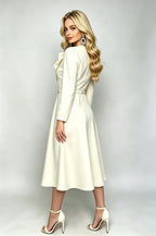Women's Solid Long-Sleeve A-Line Dress