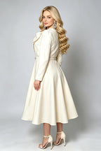 Women's Solid Long-Sleeve A-Line Dress