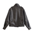 Women's Faux Leather Bomber Jacket
