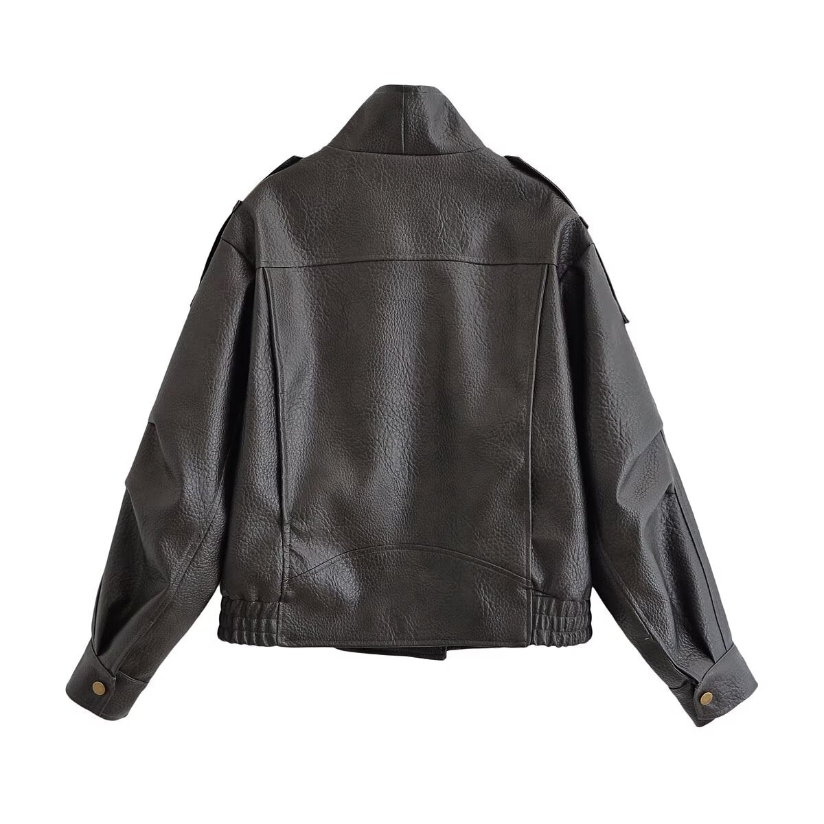 Women's Faux Leather Bomber Jacket