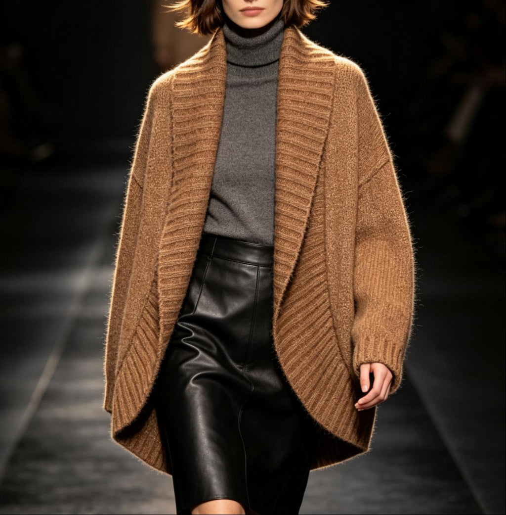 Women's Asymmetric Long-Sleeve Knit Cardigan