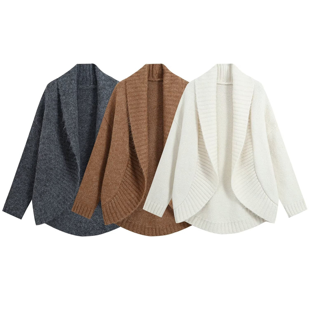 Women's Asymmetric Long-Sleeve Knit Cardigan