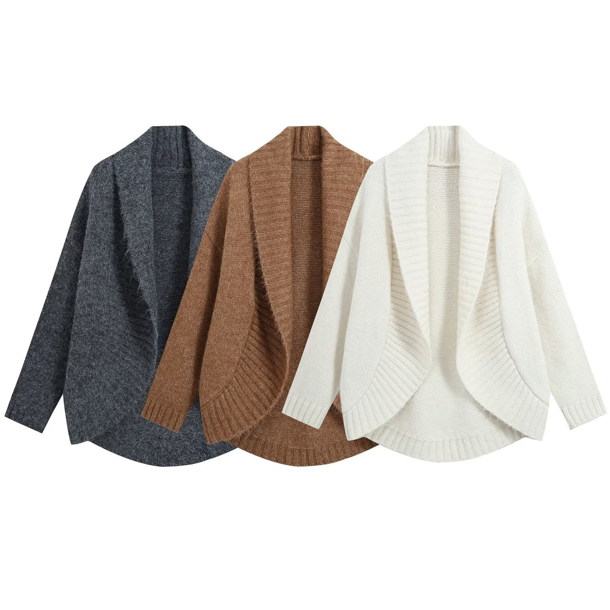Women's Asymmetric Long-Sleeve Knit Cardigan