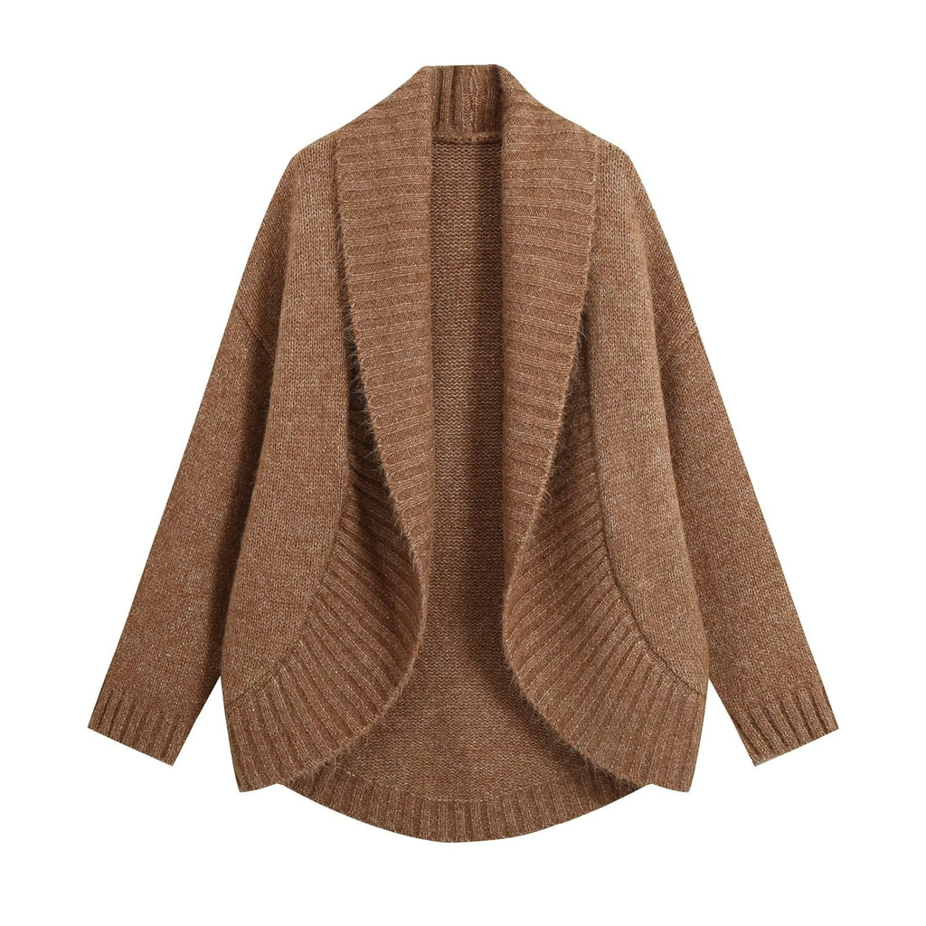 Women's Asymmetric Long-Sleeve Knit Cardigan