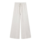 Women's V-Neck Knit Top and Wide-Leg Pants Set