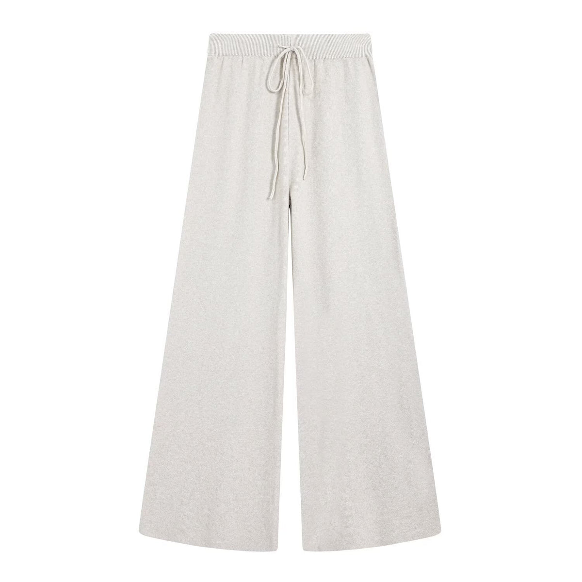 Women's V-Neck Knit Top and Wide-Leg Pants Set