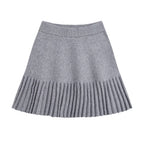 Women's Beaded Bow Sweater and Pleated Skirt Set