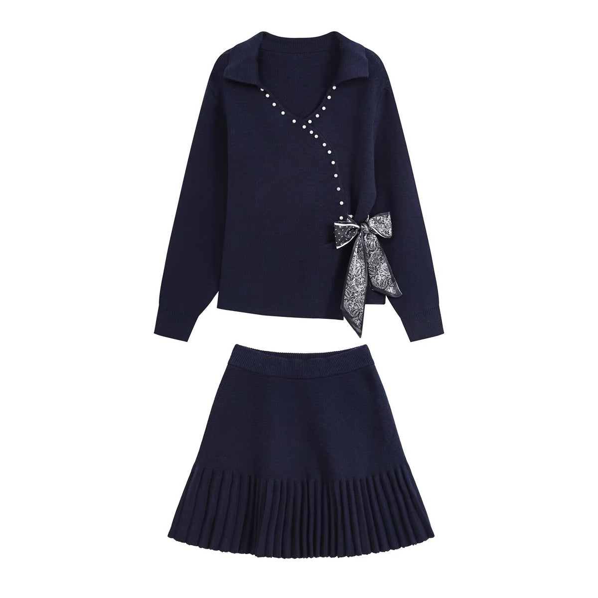 Dark Blue Two-Piece Set