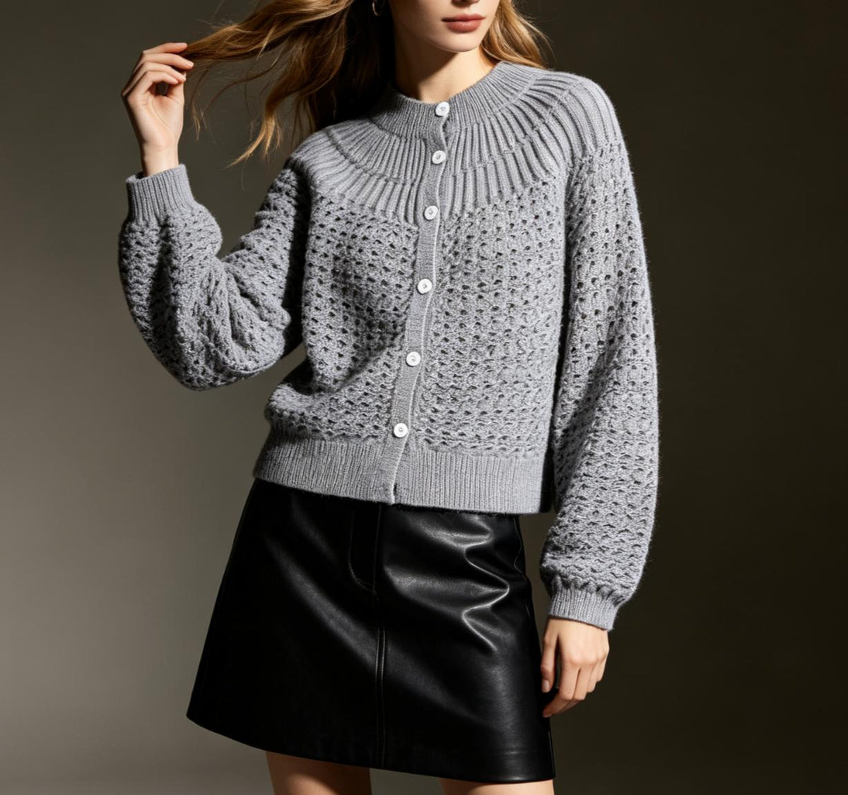 Women's Long-Sleeve Office Knit Cardigan