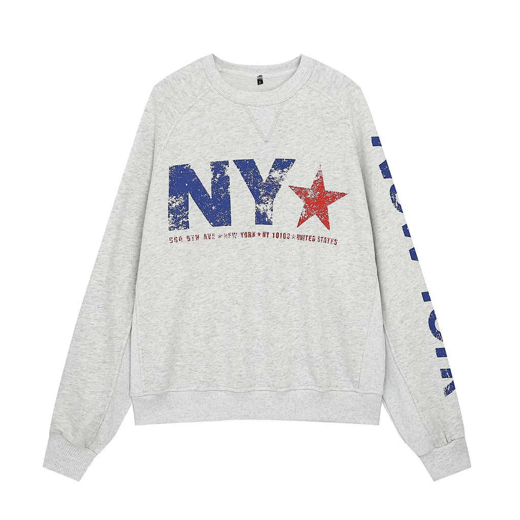 Women's Floral Print Long-Sleeve Sweatshirt