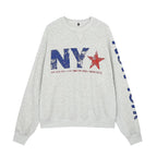 Women's Floral Print Long-Sleeve Sweatshirt
