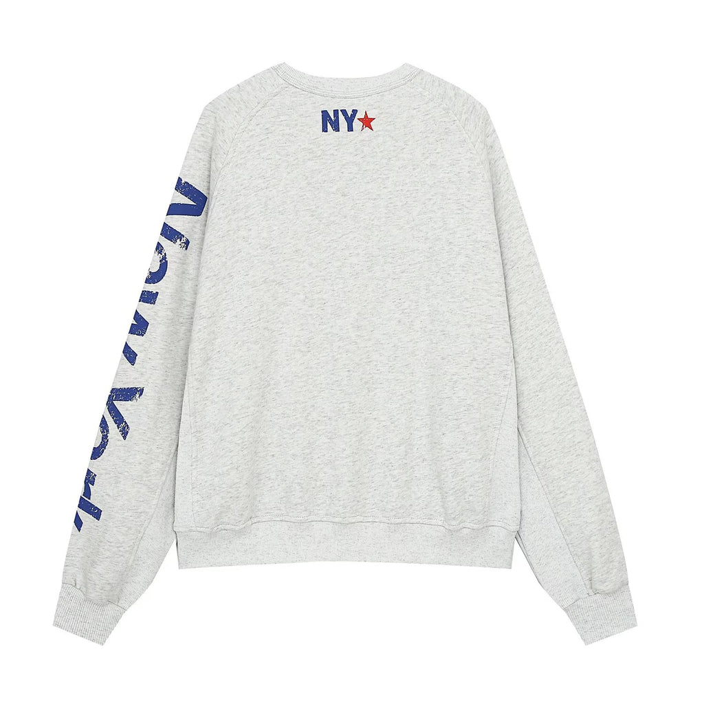 Women's Floral Print Long-Sleeve Sweatshirt