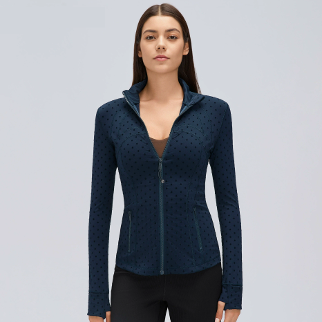 Navy Blue with Flocked Polka Dots