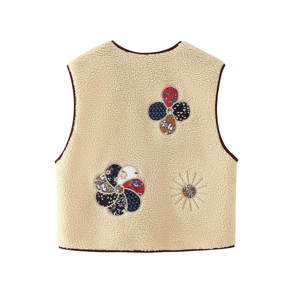Women's Embroidered Lambswool Vest