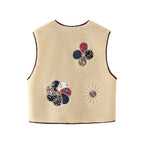 Women's Embroidered Lambswool Vest