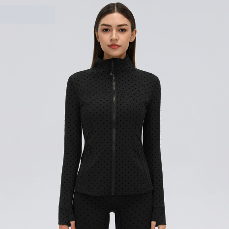 Flocked polka-dot black
