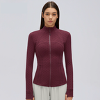 Flocked polka-dot wine red
