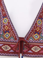 Women's Embroidered Lace-Up Vest