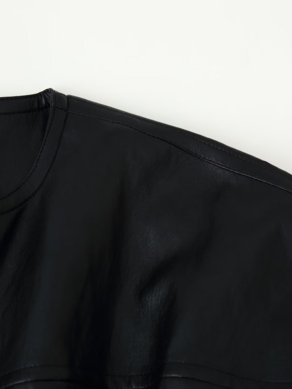 Women's Faux-Leather Bomber Jacket