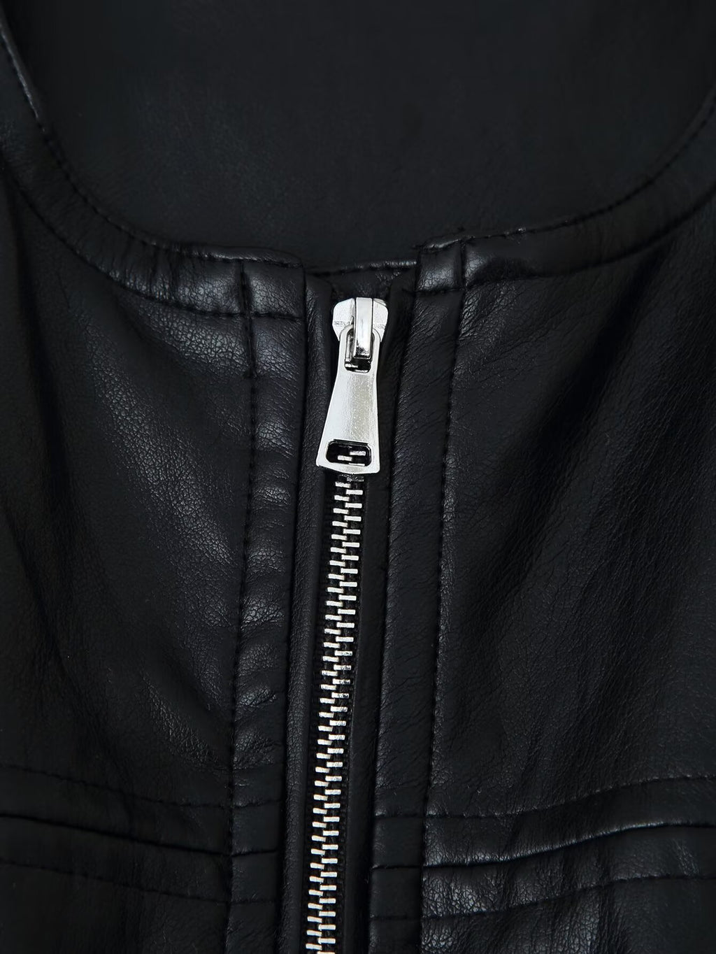 Women's Faux-Leather Bomber Jacket