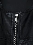 Women's Faux-Leather Bomber Jacket