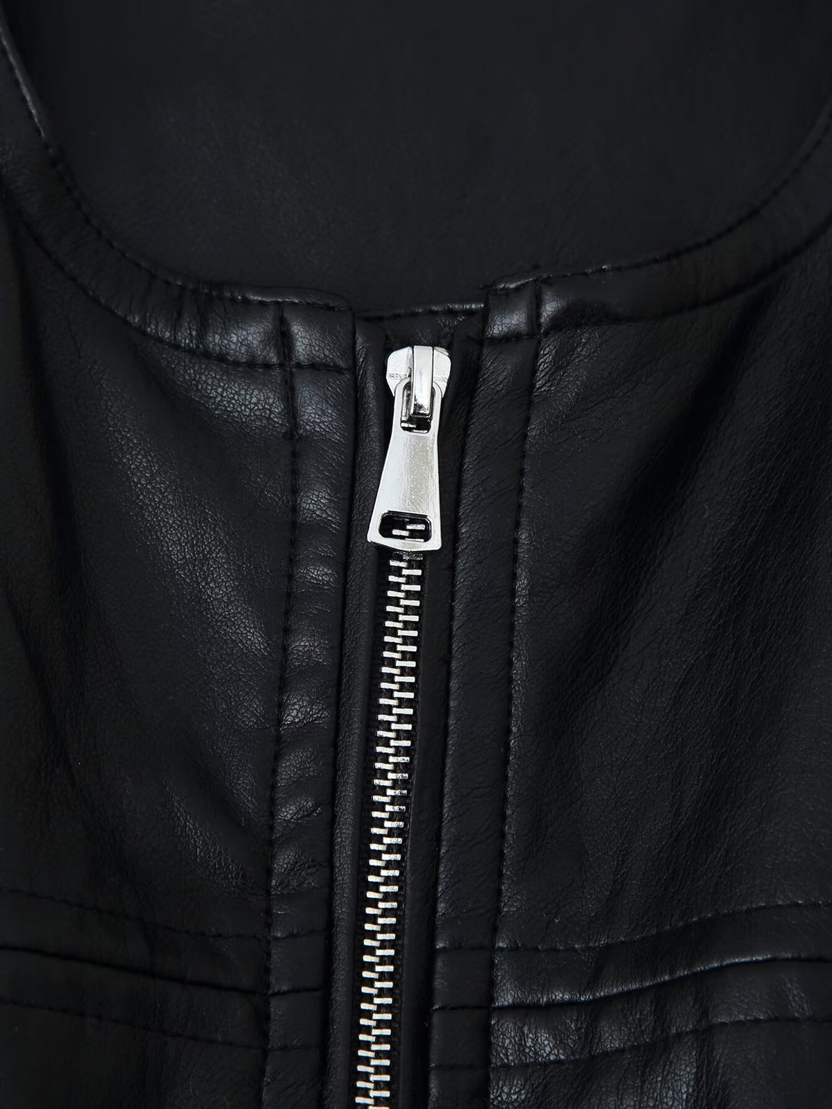 Women's Faux-Leather Bomber Jacket