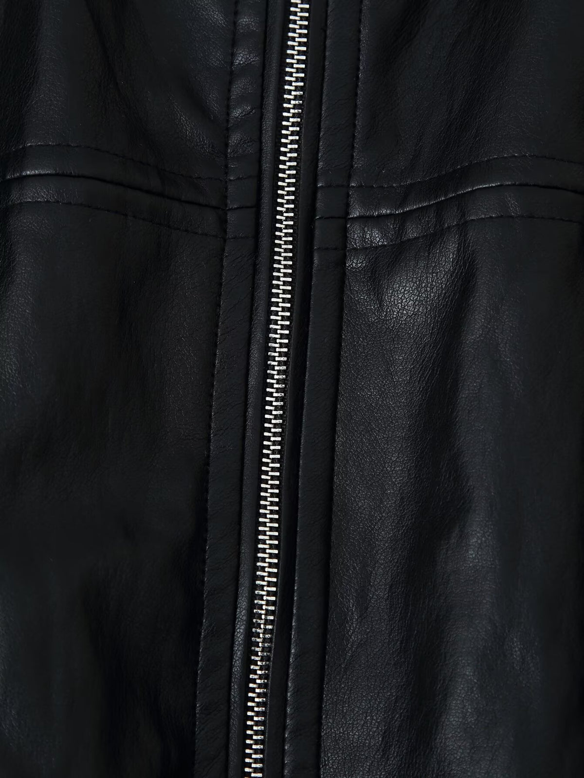 Women's Faux-Leather Bomber Jacket