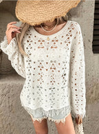 Women's Fringed Knit Sweater