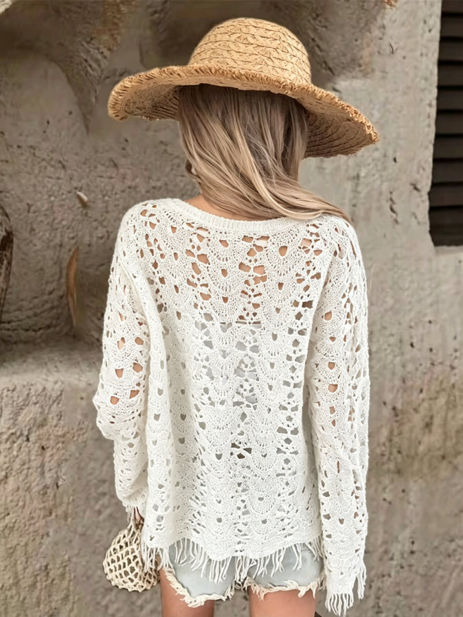 Women's Fringed Knit Sweater