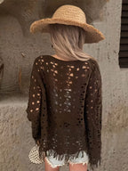 Women's Fringed Knit Sweater