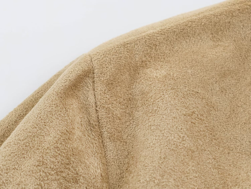 Women's Suede Polo Sweater