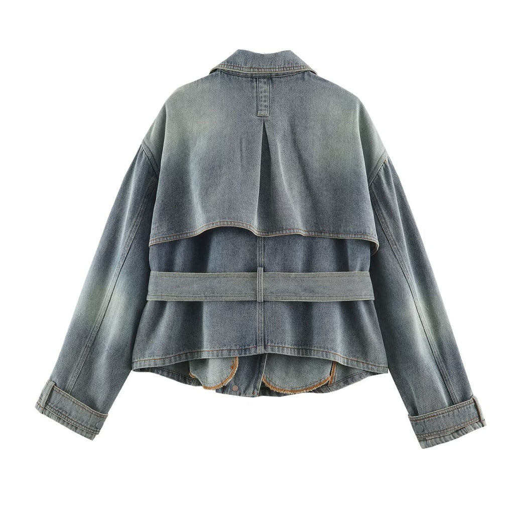 Women's Belted Denim Jacket