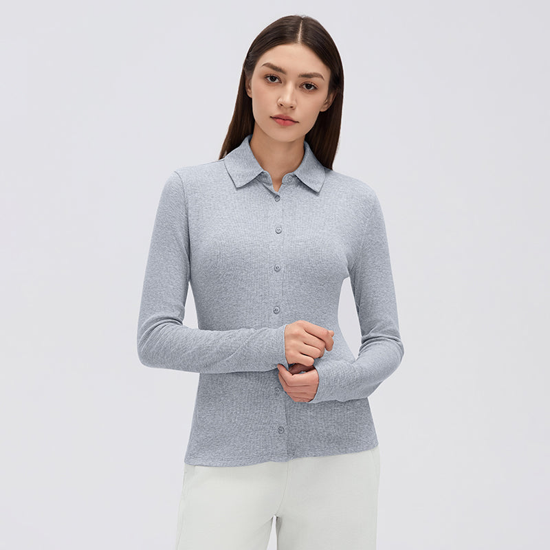 Women's Modal Button-Up Yoga Top