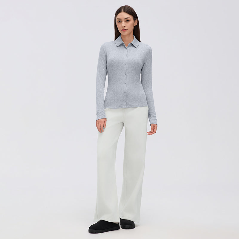 Women's Modal Button-Up Yoga Top