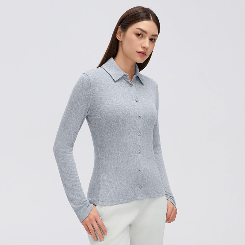 Women's Modal Button-Up Yoga Top