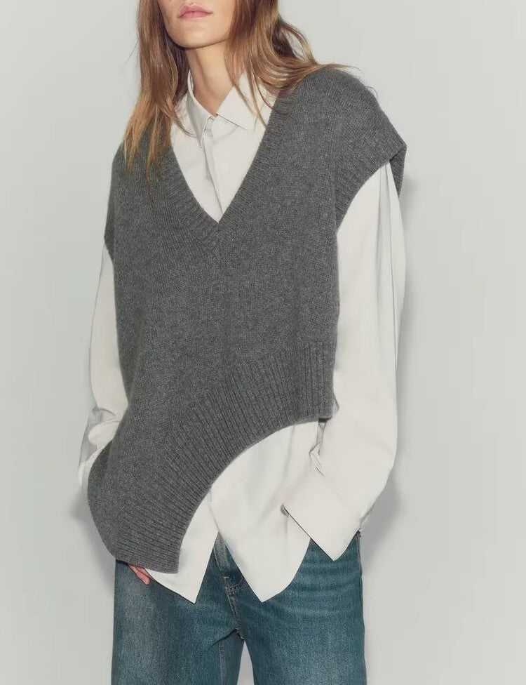Women's Asymmetric Knit Vest