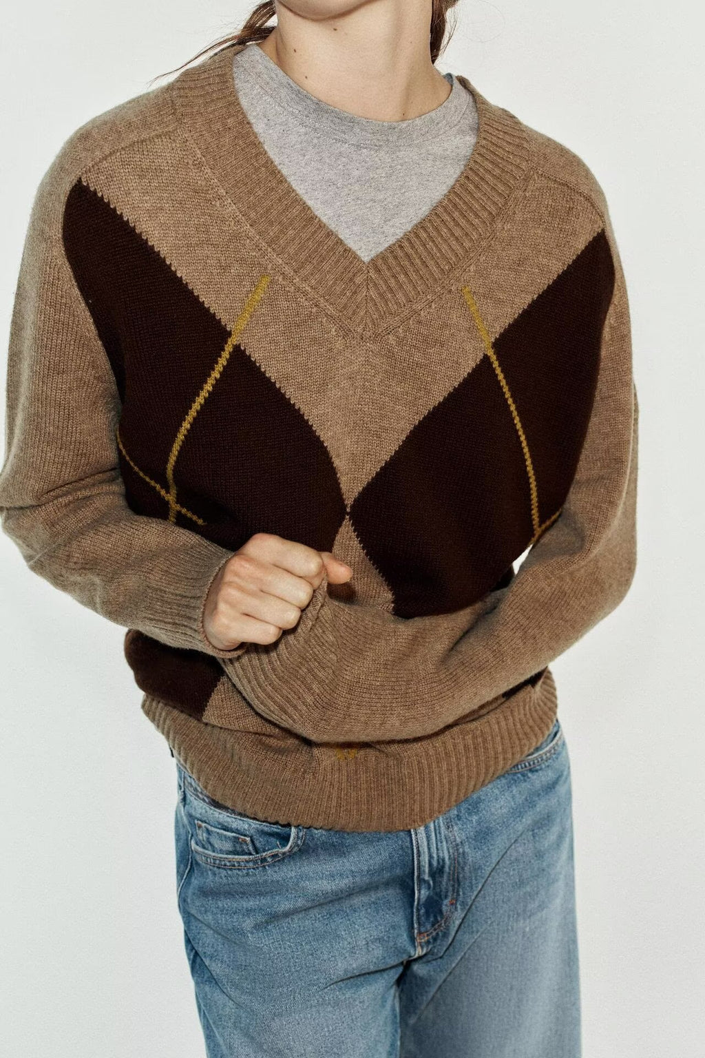 Women's Color-Block V-Neck Sweater