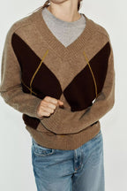 Women's Color-Block V-Neck Sweater