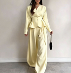 Women's V-Neck Wide-Leg Set