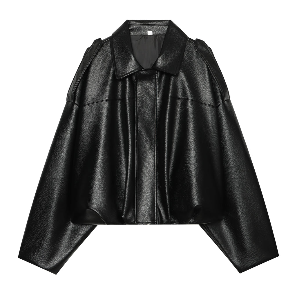 Women's Faux Leather Bomber Jacket