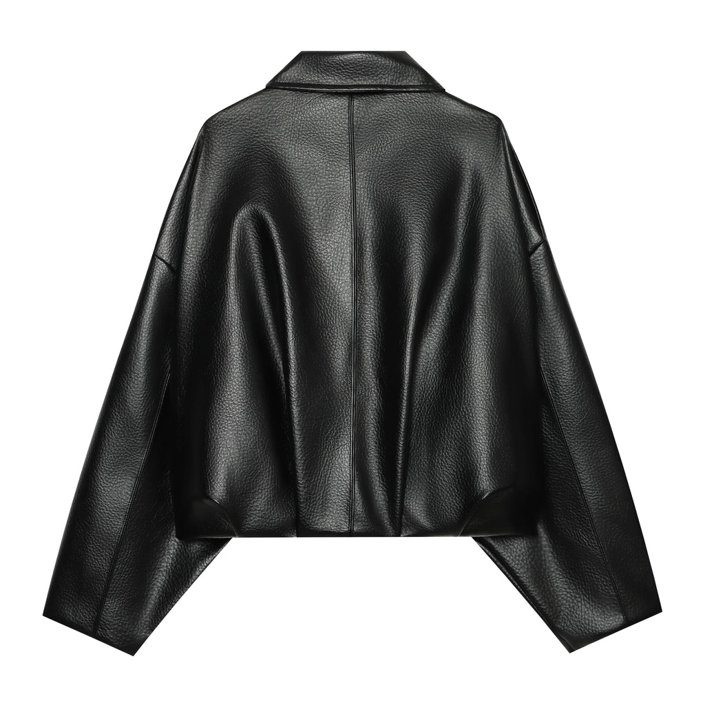 Women's Faux Leather Bomber Jacket