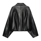 Women's Faux Leather Bomber Jacket