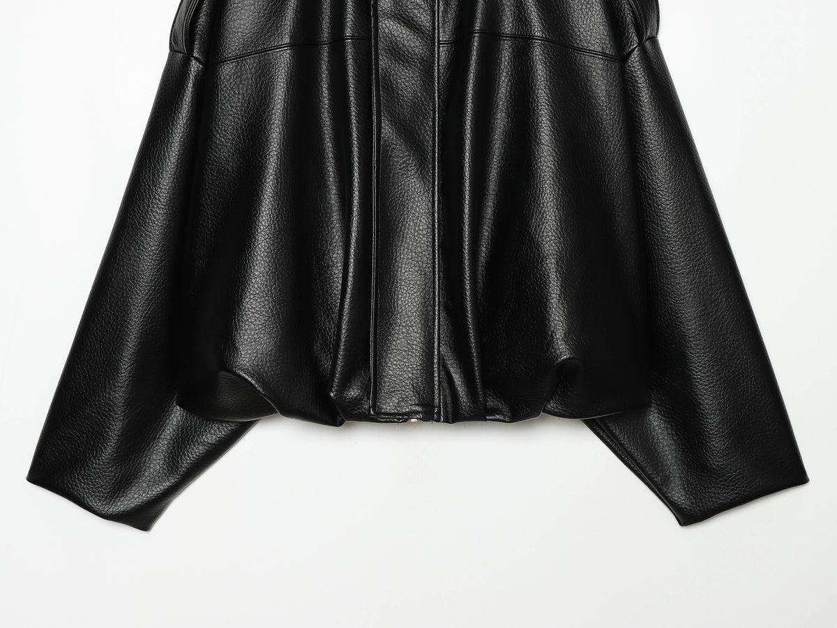 Women's Faux Leather Bomber Jacket