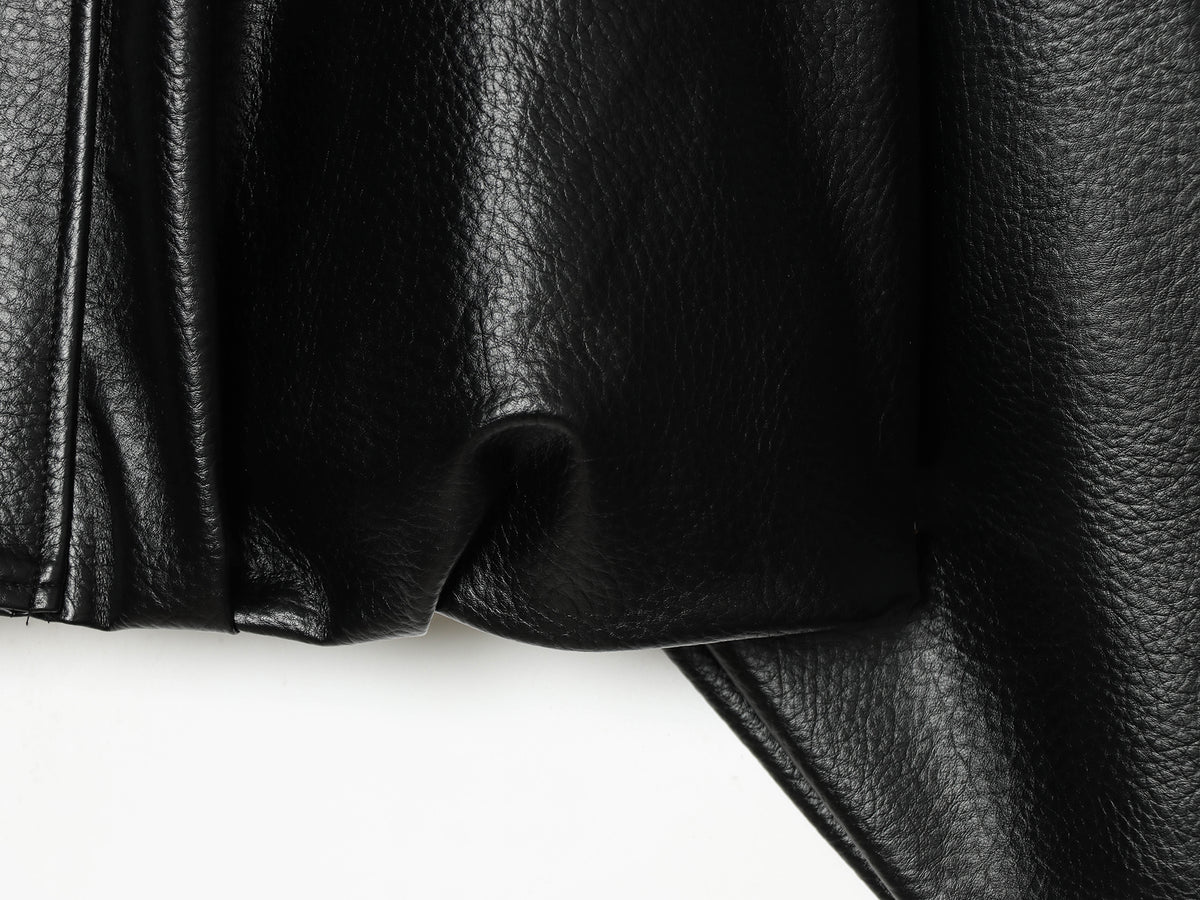 Women's Faux Leather Bomber Jacket