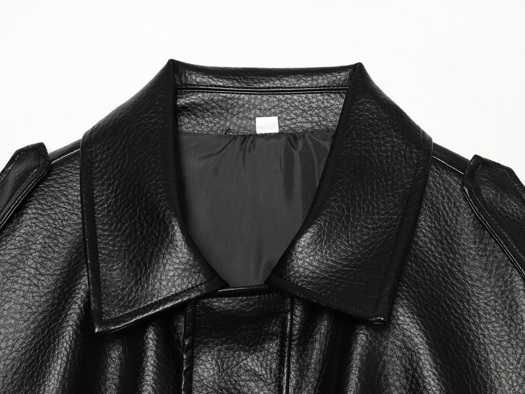 Women's Faux Leather Bomber Jacket