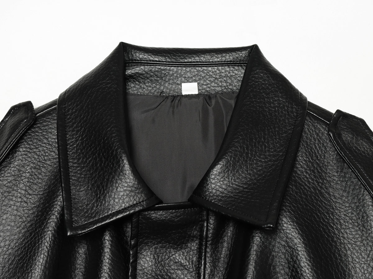 Women's Faux Leather Bomber Jacket