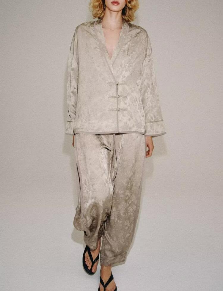 Women's Jacquard Pants Suit